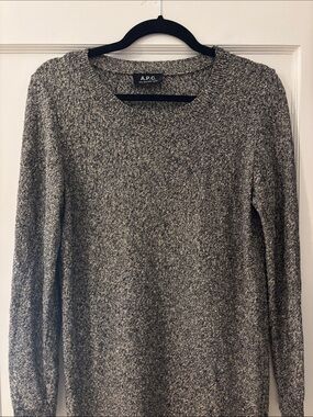 A.P.C. Marled Gray Crewneck Sweater dress